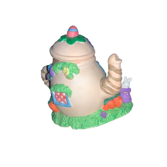 Easter Jubilee Carrot Shop Porcelain Teapot Village House - Picture 5 of 14